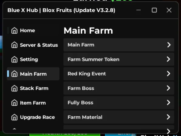 Blue X Hub — Auto Farm to Level 2800 Max Cap